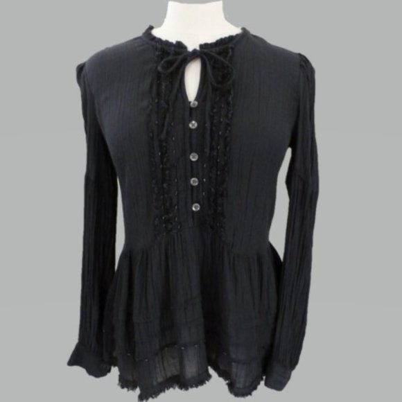 William Rast S Blue Graphite Long Sleeve Top - Picture 1 of 5
